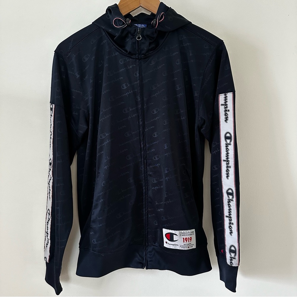 Champion Full Zip Navy Hoodie / Silky Jacket, men’s size small